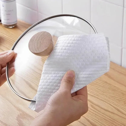 Non-woven Disposable Rags Dishcloths Household Kitchen Non-stick Oil Cleaning Cloths Dishcloths Wash Paper Towels Cleaner Tools