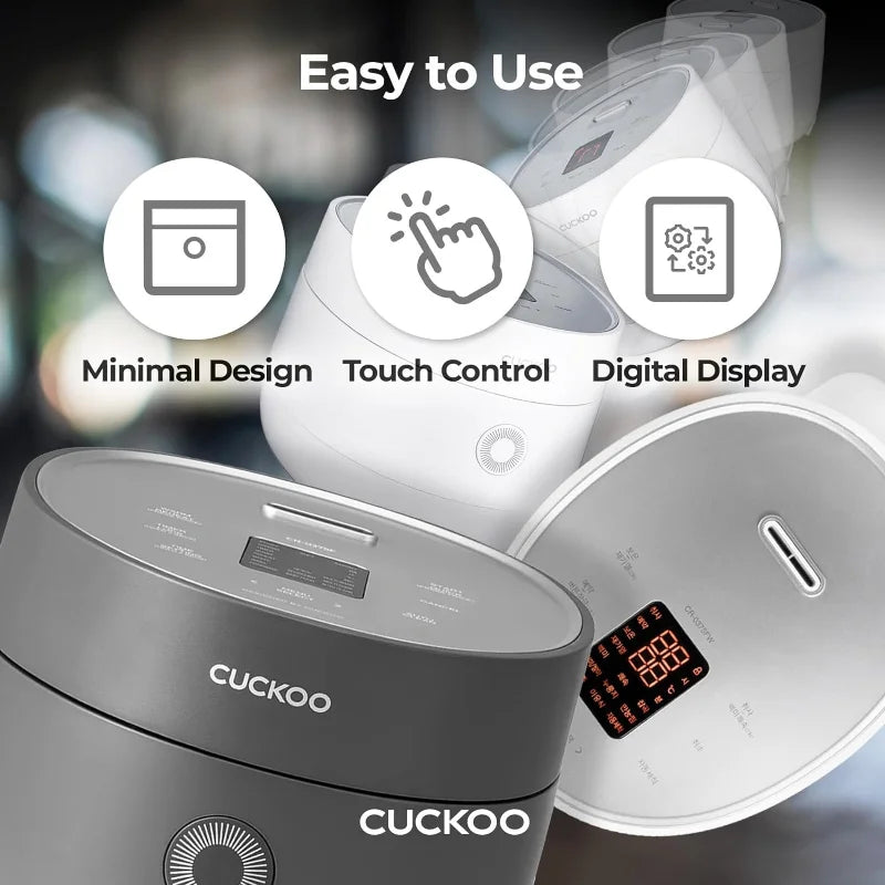 CUCKOO Micom Small Rice Cooker 10 Menu Options: White, Oatmeal, Brown, Quinoa, & More, Smart Fuzzy Logic, 3 Cups / 0.75 Qts.