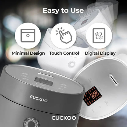 CUCKOO Micom Small Rice Cooker 10 Menu Options: White, Oatmeal, Brown, Quinoa, & More, Smart Fuzzy Logic, 3 Cups / 0.75 Qts.