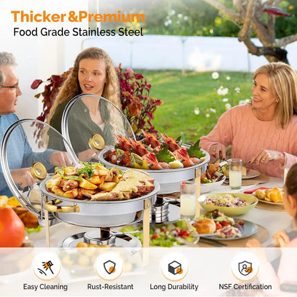 5QT 2-12 Packs Chafing Dish Buffet Set for Catering Event Party
