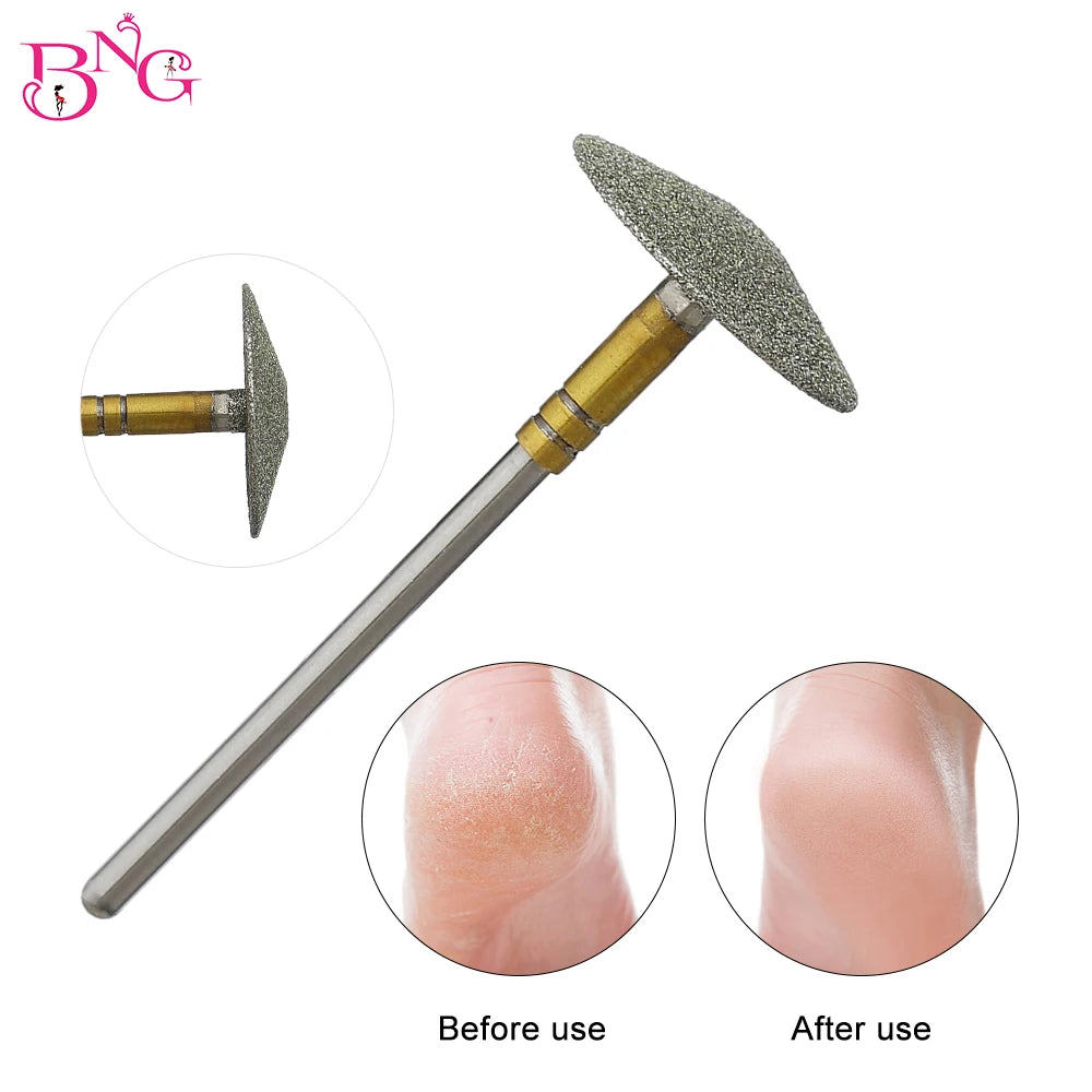 BNG Diamond Drill Bit 3/32" Rotary Burr Foot Cuticle Clean Manicure Pedicure Tools Drill Accessories Nail Mills Cutters