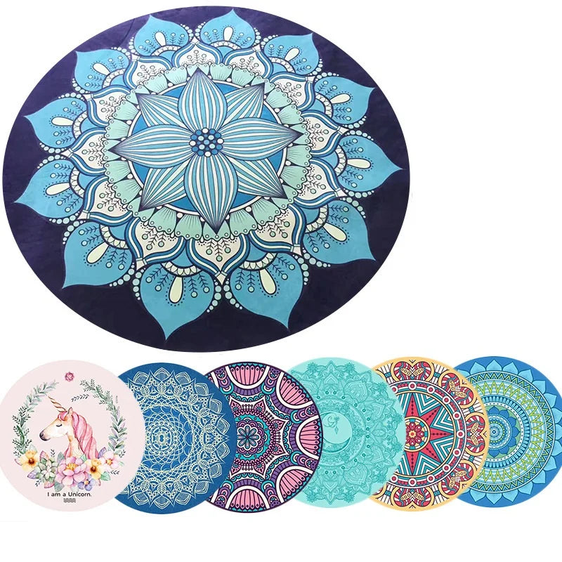 High Quality Meditation Suede Rubber Yoga Mats Eco Friendly Round Yoga Mat