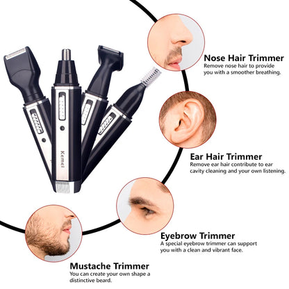 4 in1 Electric Nose Ear Trimmer For Men Shaver Rechargeable Hair Removal Eyebrow Trimer Safety Product Shaving Machine Face Care