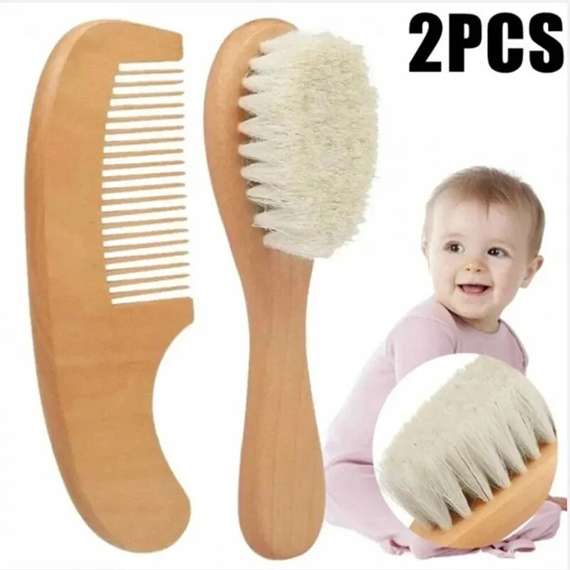 Newborn Wool Wooden Hair Brush