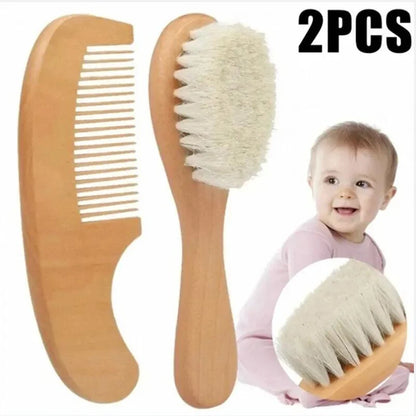 Newborn Wool Wooden Hair Brush