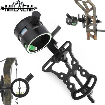 Archery Compound Bow Sight 2 Pin 0.019 Optical Fiber Pin Aviation Aluminum Adjustable Pointer Shooting Aim Outdoor Hunting Sport