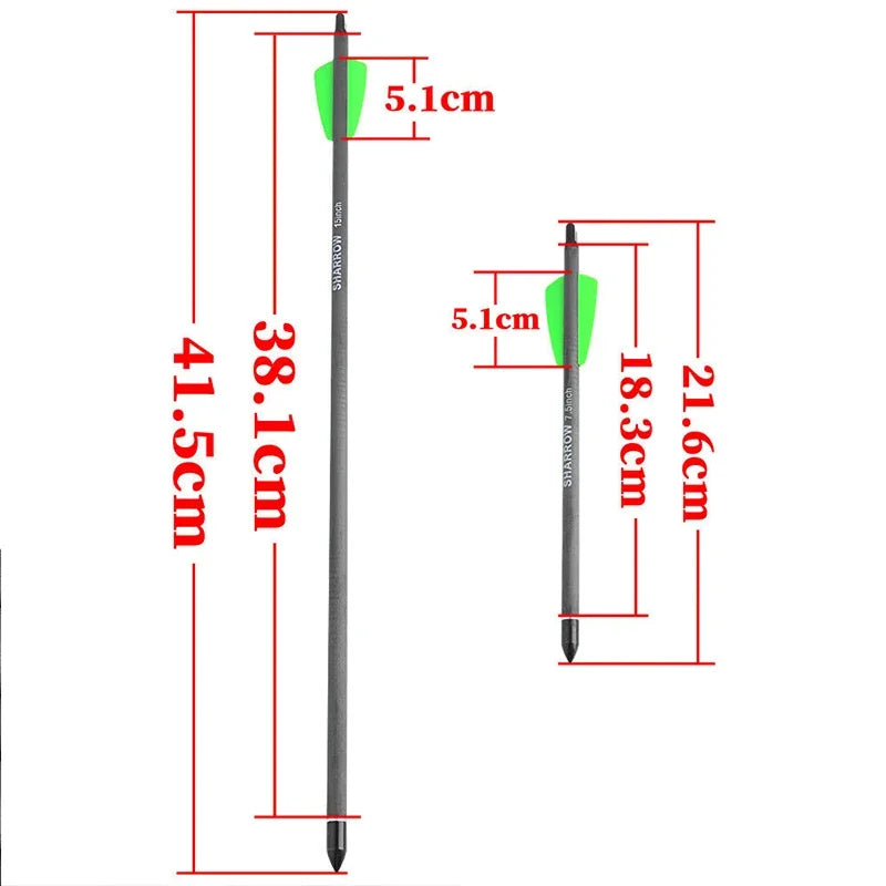 12/24 7.5" 15" Archery Carbon Arrows Spine 400 Crossbow Shooting Arrows Bolts Fit Crossbow Mini Bow Hunting Accessories SHARROW