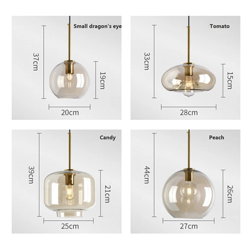 Nordic hanging loft  Glass lustre Pendant Light