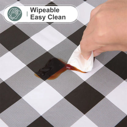 Olanly Rectangle Waterproof Table Cloth Buffalo Flannel Backed Tablecloth Wipeabl Plastic Table Cover For Dinner Kitchen Outdoor