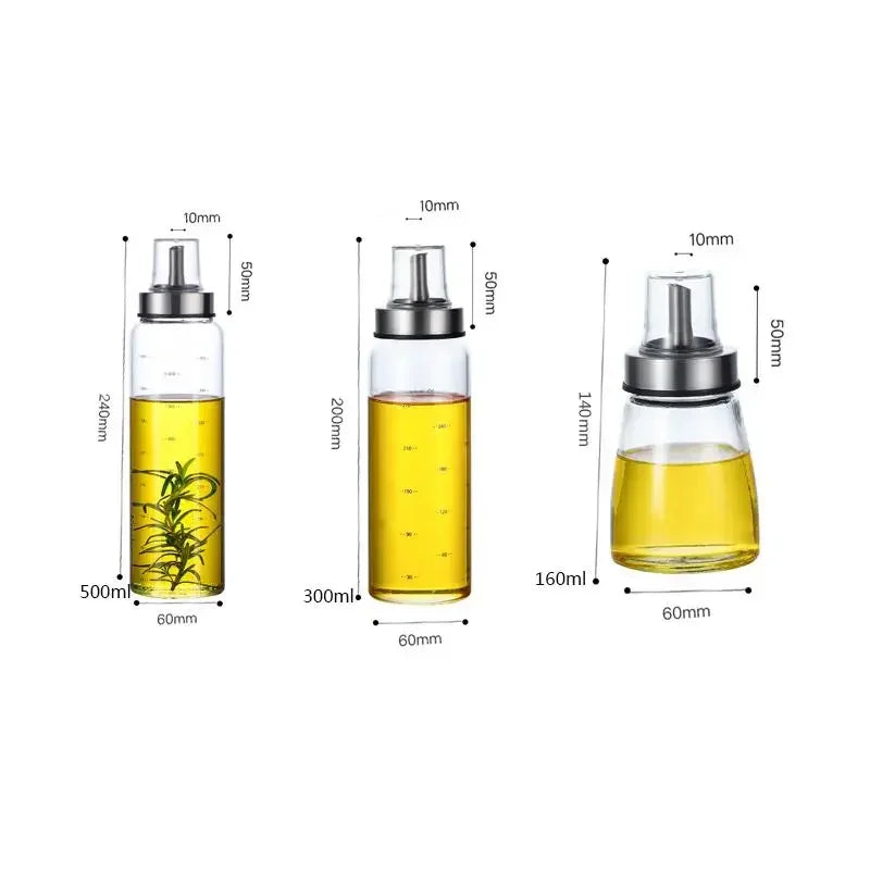 Leak-Proof Glass Oil Bottle Durable High Borosilicate Jar Vinegar Pot Seasoning Storage Bottle Kitchen Soy Sauce Gadgets
