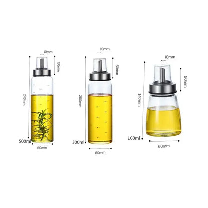 Leak-Proof Glass Oil Bottle Durable High Borosilicate Jar Vinegar Pot Seasoning Storage Bottle Kitchen Soy Sauce Gadgets