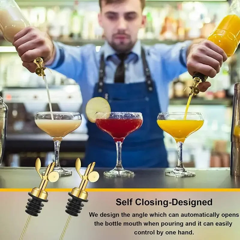 1Pc Oil Bottle Stopper Cap Dispenser Sprayer Lock Wine Pourer Sauce Nozzle Liquor Leak-Proof Oil Pour Spouts Kitchen Tools