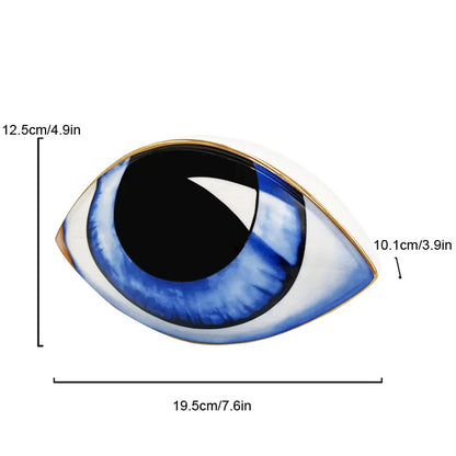 2024 New Ceramic Devil's Eye Figurine Home Decor Eye Ornament Sculpture Statue Study Room Abstract Decoration Gift Giving