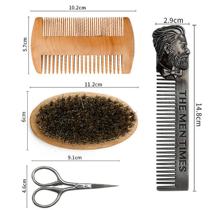 Eco Friendly Boar Bristle Men's Shaving Brush Portable Barber Natural Beard Brush For Facial Cleaning Mustache Tools Gift Bag