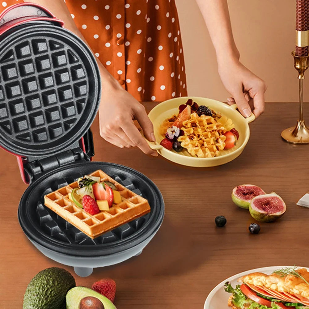 Mini Electric Waffles Maker Bubble Egg Cake Oven Eggette Machine Love Heart Shaped Double-Sided Heating Breakfast Waffle Molds