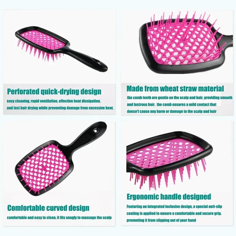 Women's Hair Comb Wide Teeth Air Cushion Combs Scalp Massage Hair Brush Hollow Out Combs Hairdress Styling Tool Accessory Gift