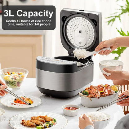 Midea 3L Electric Rice Cooker Multicooker Non-Stick Universal Cooking Machine Small Flat Cooker Appliances For Kitchen and Home