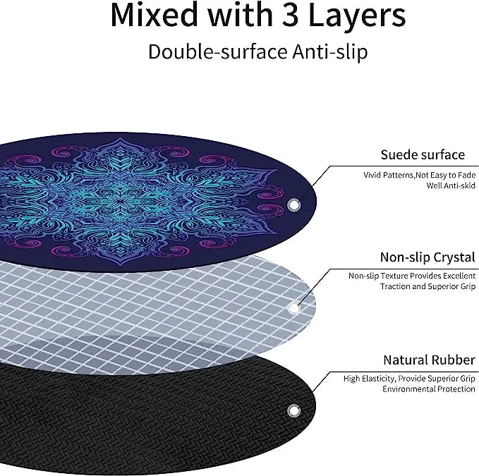 Pilates Round Oversize Yoga Mat Suede Rubber Non-Slip Dia 140cm Exercise Meditation Workout Mat for Home Outdoor