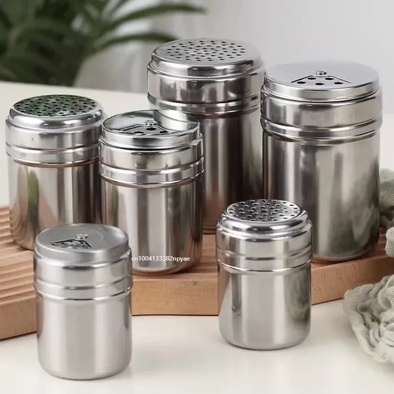 Multi-purpose Stainless Steel Seasoning Jar Salt Sugar Bottle Rotating Cover Kitchen Gadgets Spice Pepper Shaker צנצנת לתבלינים