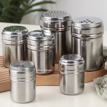 Multi-purpose Stainless Steel Seasoning Jar Salt Sugar Bottle Rotating Cover Kitchen Gadgets Spice Pepper Shaker צנצנת לתבלינים