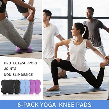 6 Pcs Yoga Pads Extra Thick Kneeling Pad Anti Slipping Knee Cushion Support Pad For Yoga Exercise Meditation Workout