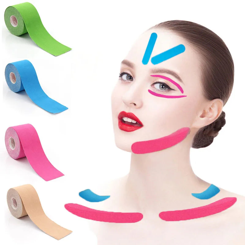 2.5CM*5M Kinesiology Tape For Face V Line Neck Eyes Lifting Wrinkle Remover Sticker Tape Facial Skin Care Tool