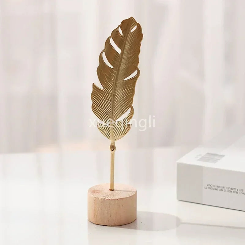 1pc Nordic Style Iron Art Ginkgo Leaf Decoration Creative Home Living Room Entrance and Wine Cabinet Light Luxury Metal Crafts