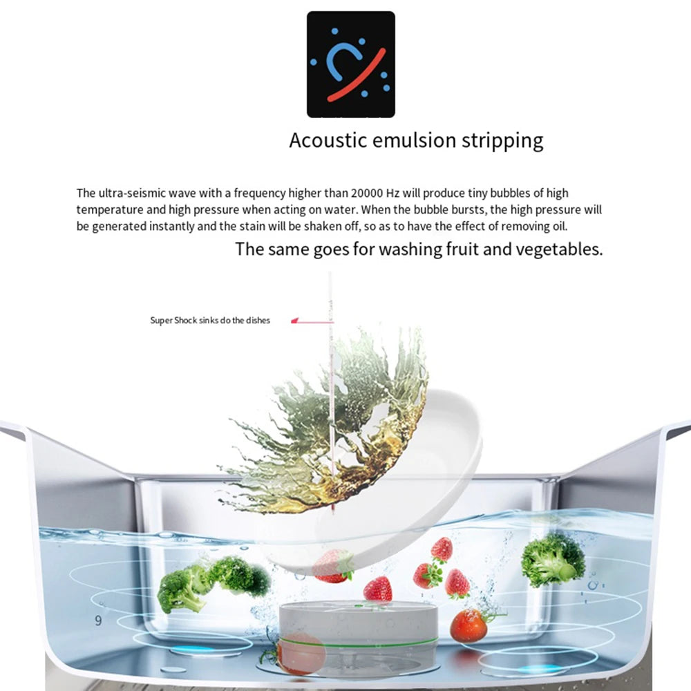 USB Wireless Mini Dishwasher Portable Ultrasonic Sink Fruit Vegetable Dish Washers Kitchen Home Electric Dish Washing Machine