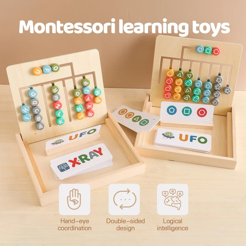 Montessori Baby Wooden Toys Kids Busy Letter Board Sensory Activities Toy Color Shape Cognition Match Educational Toy Baby Gifts
