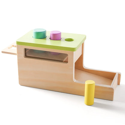 Montessori Baby Wooden Toys Macaroon Color Permanence Chasing Box Color Shape Cognition Match Educational Sensory Toy Baby Gifts