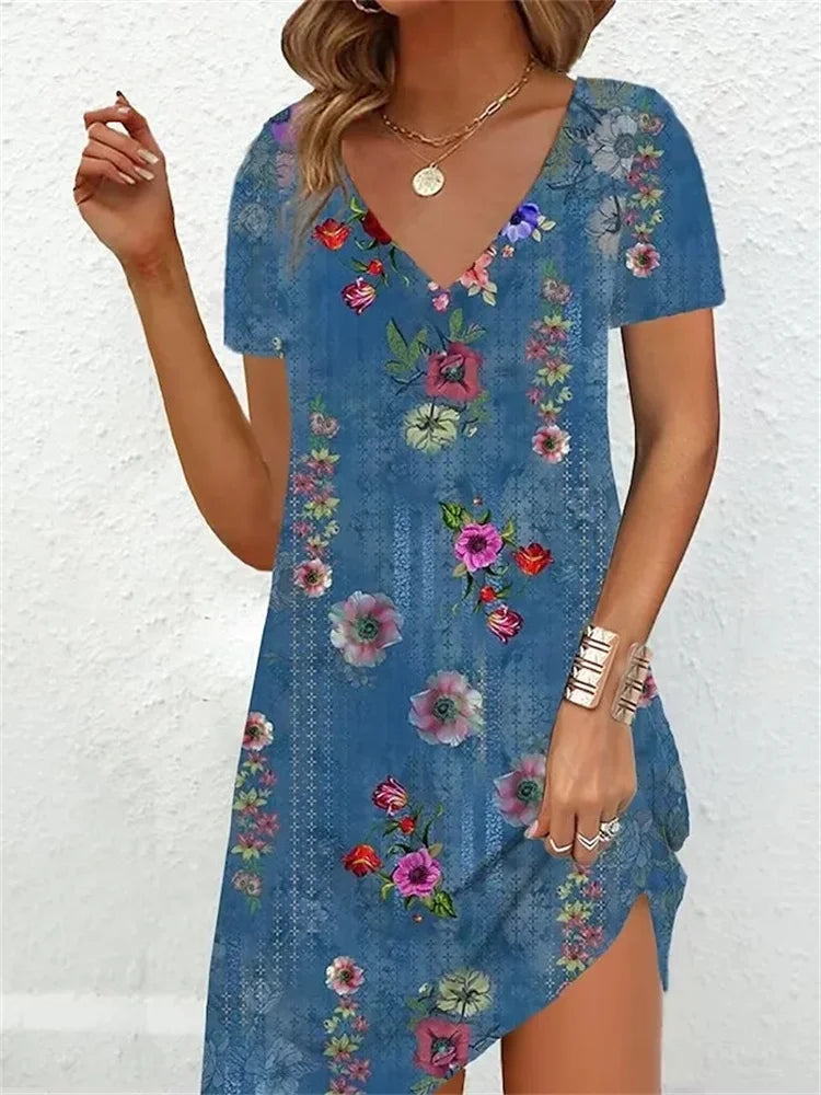 Plus-Size V-Neck Summer Dress