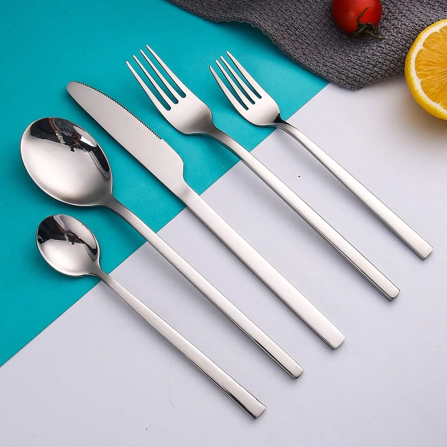 KuBac Hommi Golden Cutlery Set 18/10 stainless steel Silverware Gold Dinnerware Set Service For 6 Drop Shipping