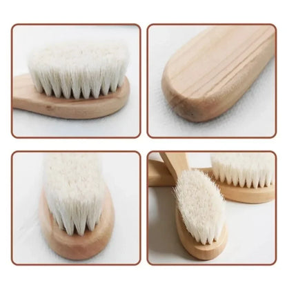 Newborn Wool Wooden Hair Brush