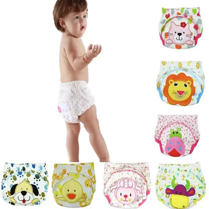 Baby Potty Training PantsBaby Diapers Reusable Panties Cloth Diaper Nappies Washable Underwear Infants
