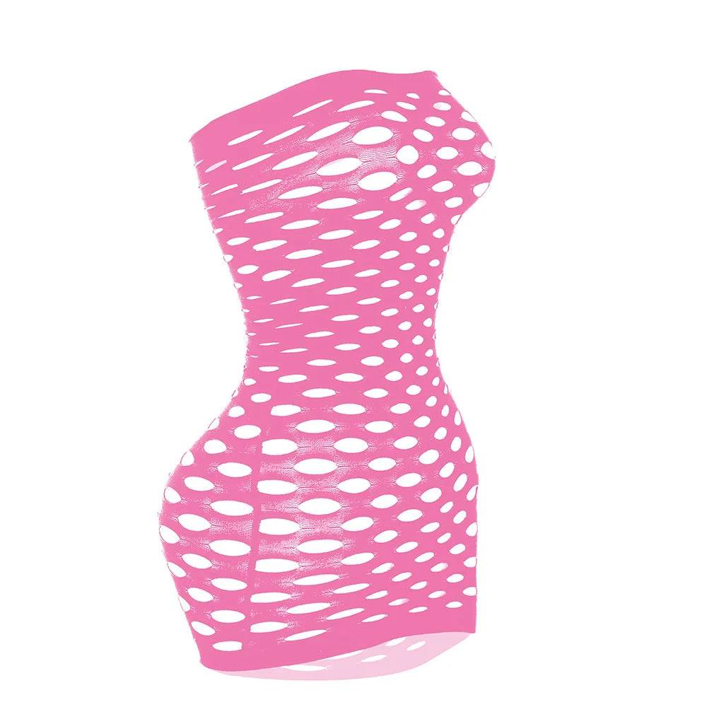 Pink Mesh Bodycon Dress