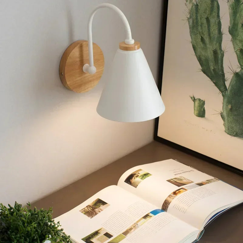 Nordic Wall Sconce Light Fixture for Bedroom Bedside Living Room Lighting Luminaire Lamp Indoor Wooden decor retro
