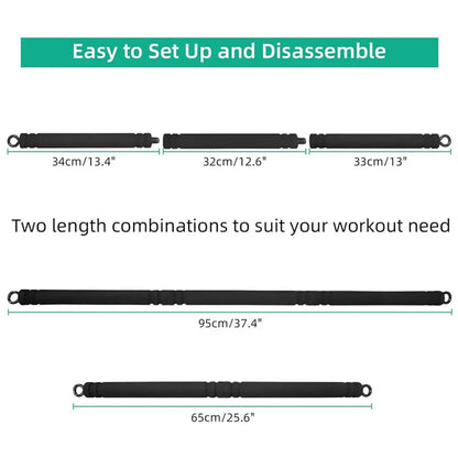Multi Functional Portable Weighted Exercise Pilates Bar Non-slip Yoga Resistance Bar Stick with Beginner Workout Equipment