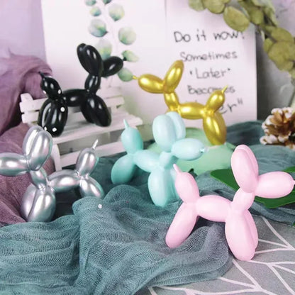 9*3.5*7.5cm Mini Resin Crafts Sculpture Gift Cute Balloon Dog Party Accessories Home Desktop Ornament Cake Dessert Decoration