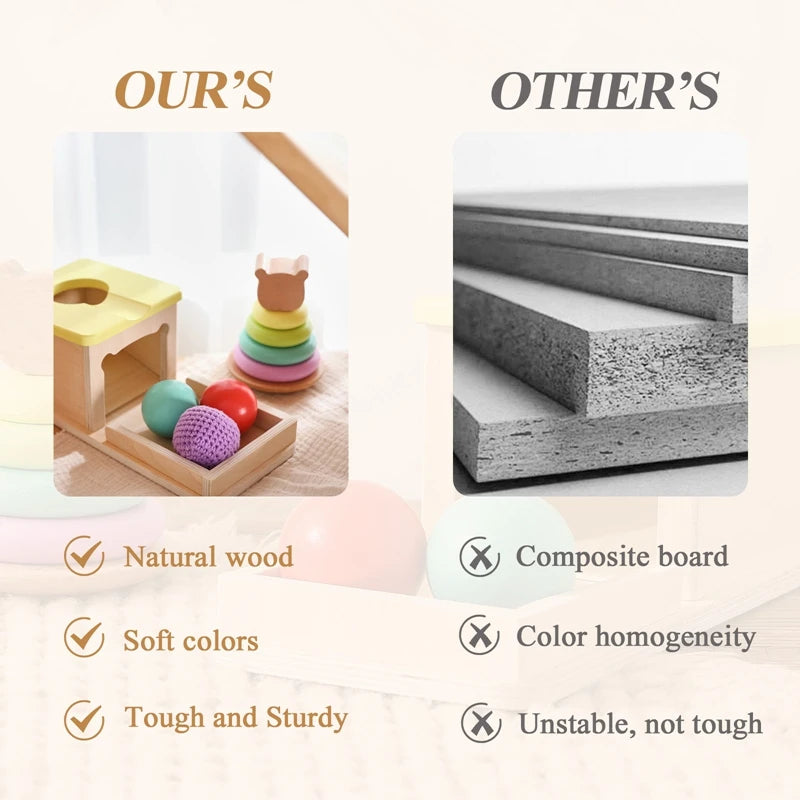Kids Wooden Montessori Toys Coin Ball Busy Drum Color Shape Cognition Match Educational Sensory Toys Baby Teaching Aid Toy Gifts