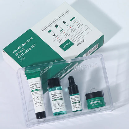 Tea Tree Salicylic Facial Cleaner Korean Face Serum Exfoliating Peeling Gel Moisturize Toner Cosmetics Skin Care Set