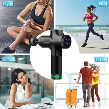 Massage Gun Deep Tissue Vibration Massager Portable Handheld Electric Office  Fitness Workout Massager 30-speed LED Display